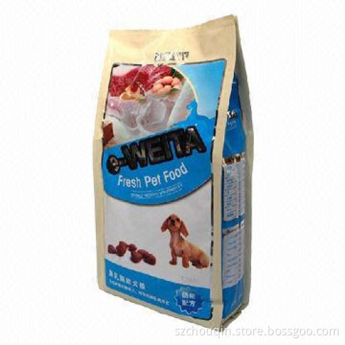 Side gusset stand up plastic pet food pouch, food grade